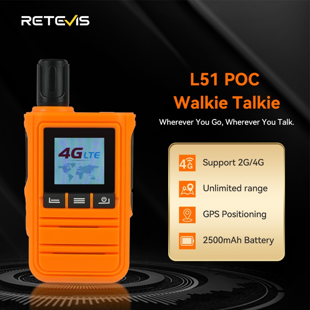 Retevis L51 PoC วิทยุ 4G เครือข่ายวิทยุสองทางระยะไกล Profesional ที่มีประสิทธิภาพ