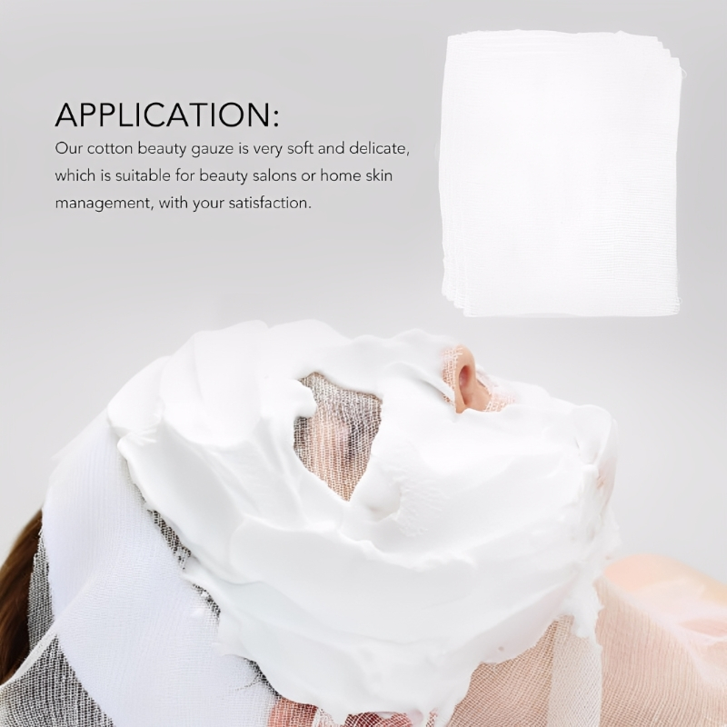 Skin Management Gauze Soft Film Powder for Beauty Salon line Facial Gauze Blocks Disposable DIY Mask(100 ชิ้น/ถุง) - รูปที่ 2