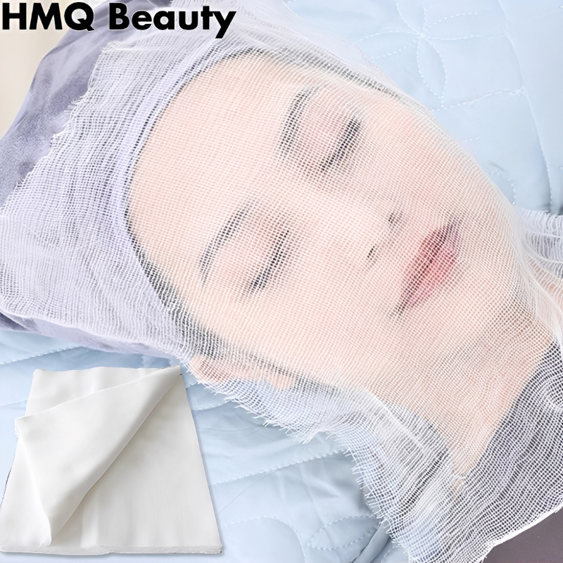 Skin Management Gauze Soft Film Powder for Beauty Salon line Facial Gauze Blocks Disposable DIY Mask(100 ชิ้น/ถุง)