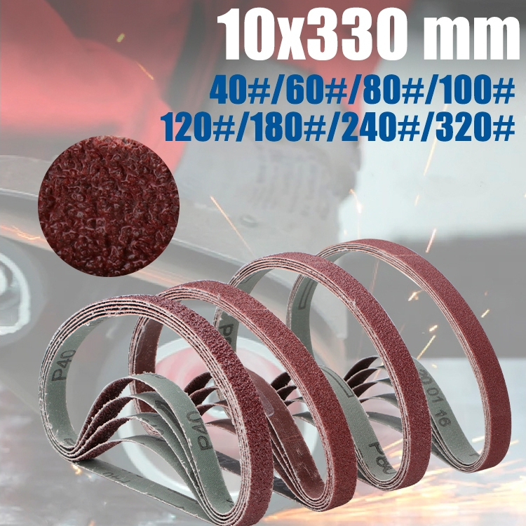 (5 ชิ้น) 330x10 มม.P40-P320 Pneumatic Air Sander เข็มขัดขัดกระดาษทรายสําหรับ Sander Power Rotary เฟอ