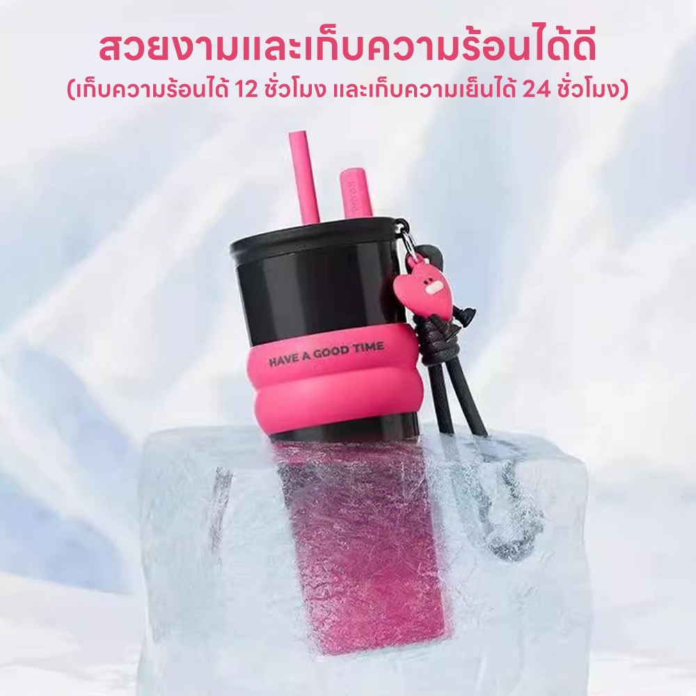 INSMART แก้วกาแฟสแตนเลสซับ ถ้วยเก็บความร้อน พร้อมฝาปิดขวดสูญญากาศสามารถ เก็บความร้อนและความเย็น ราคา ถูกที่สุด ดีลบีเคเค แกลเลอรีภาพที่ 3