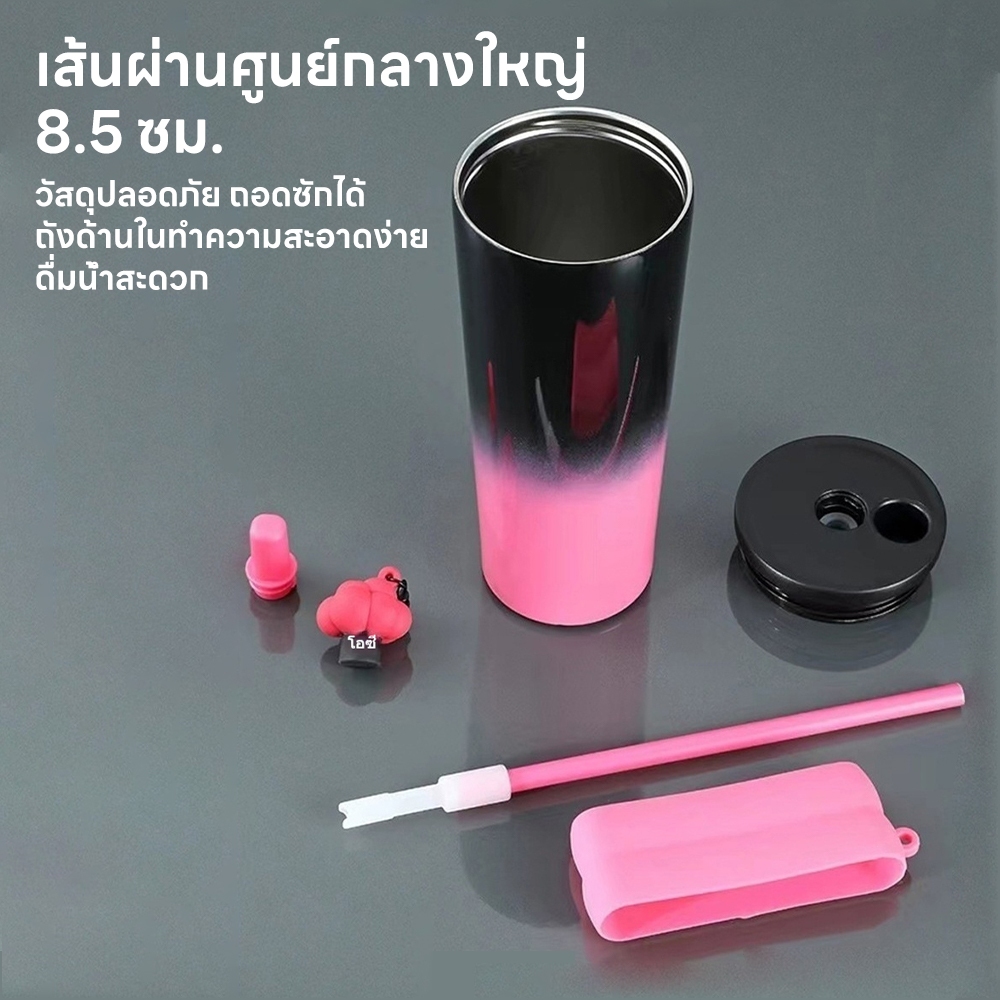 INSMART แก้วกาแฟสแตนเลสซับ ถ้วยเก็บความร้อน พร้อมฝาปิดขวดสูญญากาศสามารถ เก็บความร้อนและความเย็น ราคา ถูกที่สุด ดีลบีเคเค แกลเลอรีภาพที่ 7