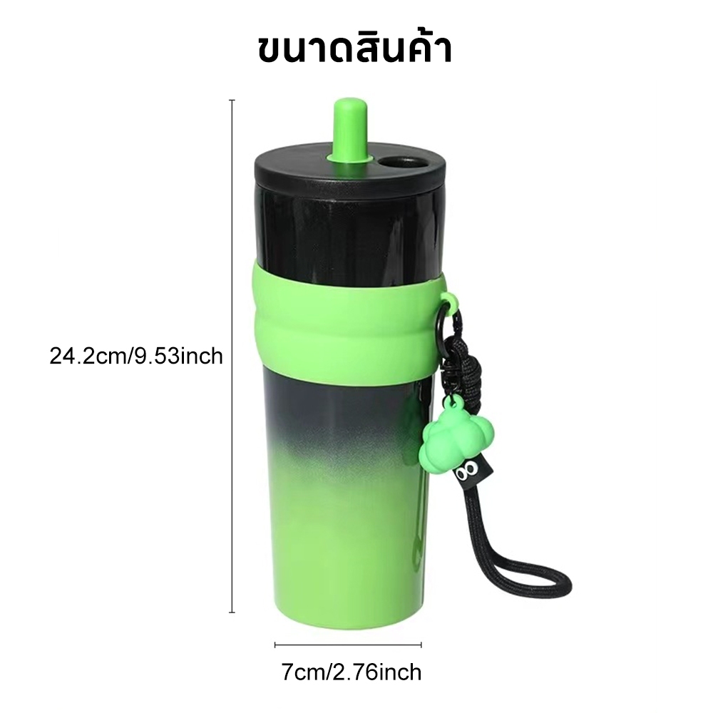 INSMART แก้วกาแฟสแตนเลสซับ ถ้วยเก็บความร้อน พร้อมฝาปิดขวดสูญญากาศสามารถ เก็บความร้อนและความเย็น ราคา ถูกที่สุด ดีลบีเคเค แกลเลอรีภาพที่ 8