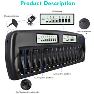 PALO ชาร์จ Battery16 ช่อง AA แบตเตอรี่ Charger Fast Charging…