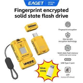 EAGET FU80 5Gbps แฟลชไดรฟ์โซลิดสเตตพร้อมการเข้ารหัสลายนิ้วมือ (128GB/256GB)