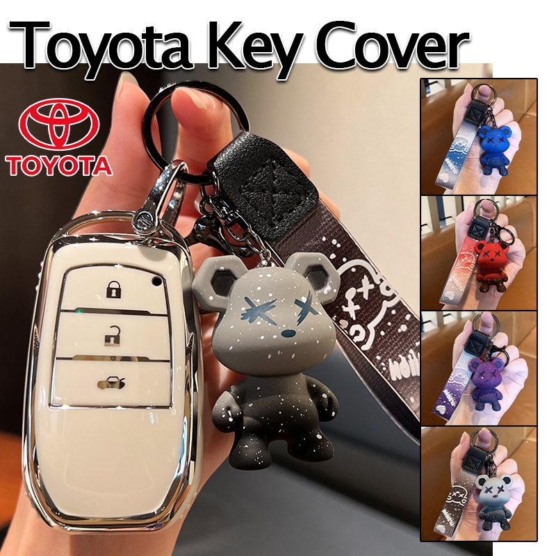 ฝาครอบกุญแจโตโยต้าสําหรับ Revo/Rocoo/Innova/Harrier/Fortuner/GR Sport เคสกุญแจ Innova พวงกุญแจ Toyota lanyard