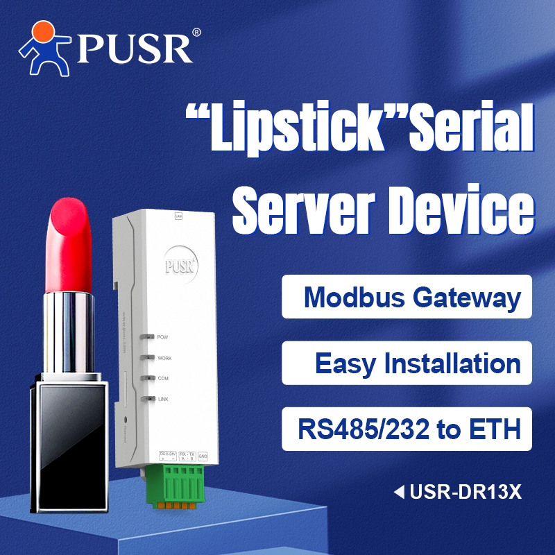 PUSR ขนาดจิ๋ว "ลิปสติก" Din Rail RS485/RS232 เป็น Ethernet Converter Serial Device Server Modbus Gat