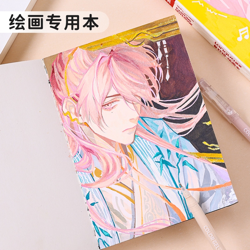 หนังสือวาดภาพ Languo 58 แผ่น Sketchbook กระดาษการ์ดหนามินิแบบพกพาเปล่าปากกาสีน้ําวาด