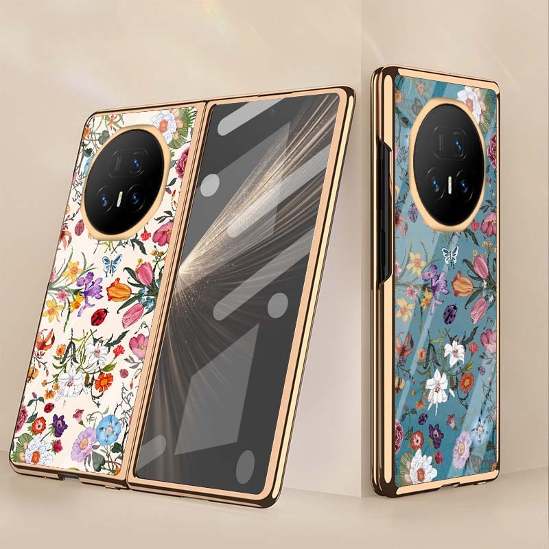 MagicV5 ปลอกสําหรับ Honor Magic V5 Magic V3 Magic V2 Magic V ที่กําหนดเอง Electroplated Retro ดอกไม้ขนาดเล็กอะคริลิคแก้ว Hard กันกระแทกโทรศัพท์มือถือกรณี