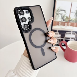 แม่เหล็ก+แมตต์ เคส For Samsung A56 A55 5G Case Samsung A06 A05 A15 A16 A26 A35 A36 4G 5G Magnetic เคสโทรศัพท์กันกระแทกรูขนาดใหญ่