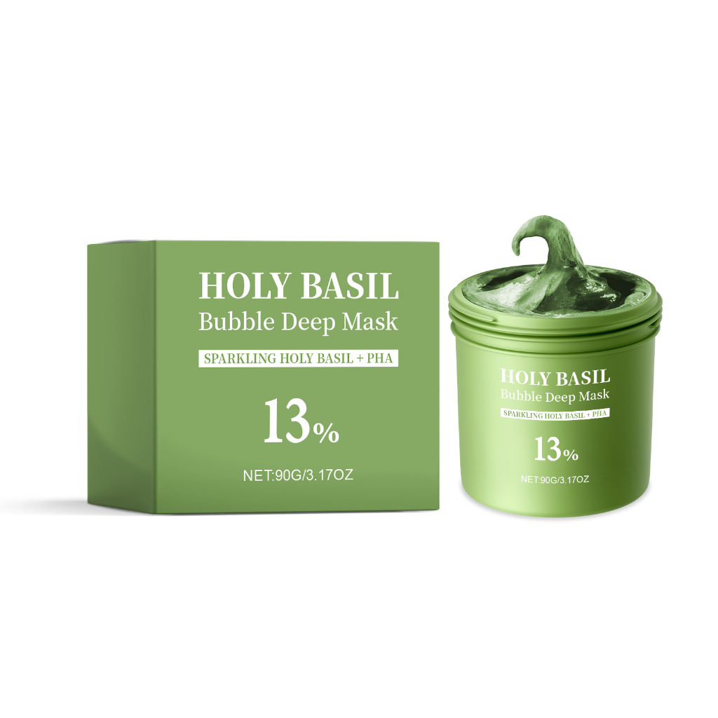Holy Basil Bubble Deep Mask – Holy Basil & Carbonated Water for Cleanser Pores & Blackheads, Korean 