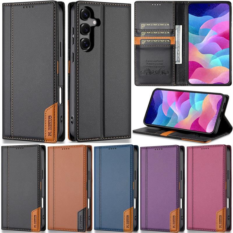 SAMSUNG DeluxeปลอกสําหรับSamsung Galaxy A56 A36 A16 A17 A26 A07 A06 A25 A15 A55 A05S A35 A54 A34 5G A24 4G A05 Matteกระเป๋าสตางค์นุ่มPUหนังช่องใส่การ์ดผิวพลิกกรณี – โปรปัง