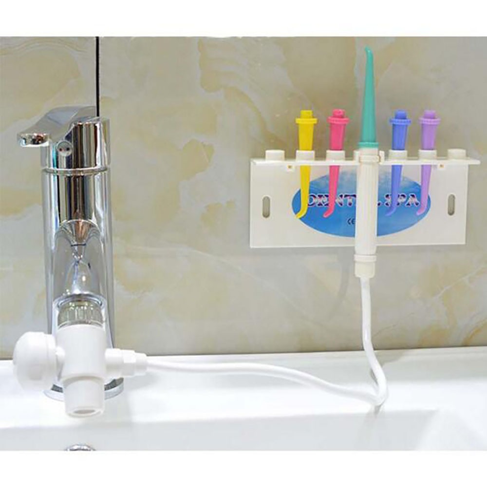 Flosser น้ําสําหรับครอบครัวใช้เคล็ดลับ Jet 5 สีสําหรับ Faucet & Shower, Oral Irrigator Non-Electric Safety Water Pressure, Dental Oral Care Tooth Cleani