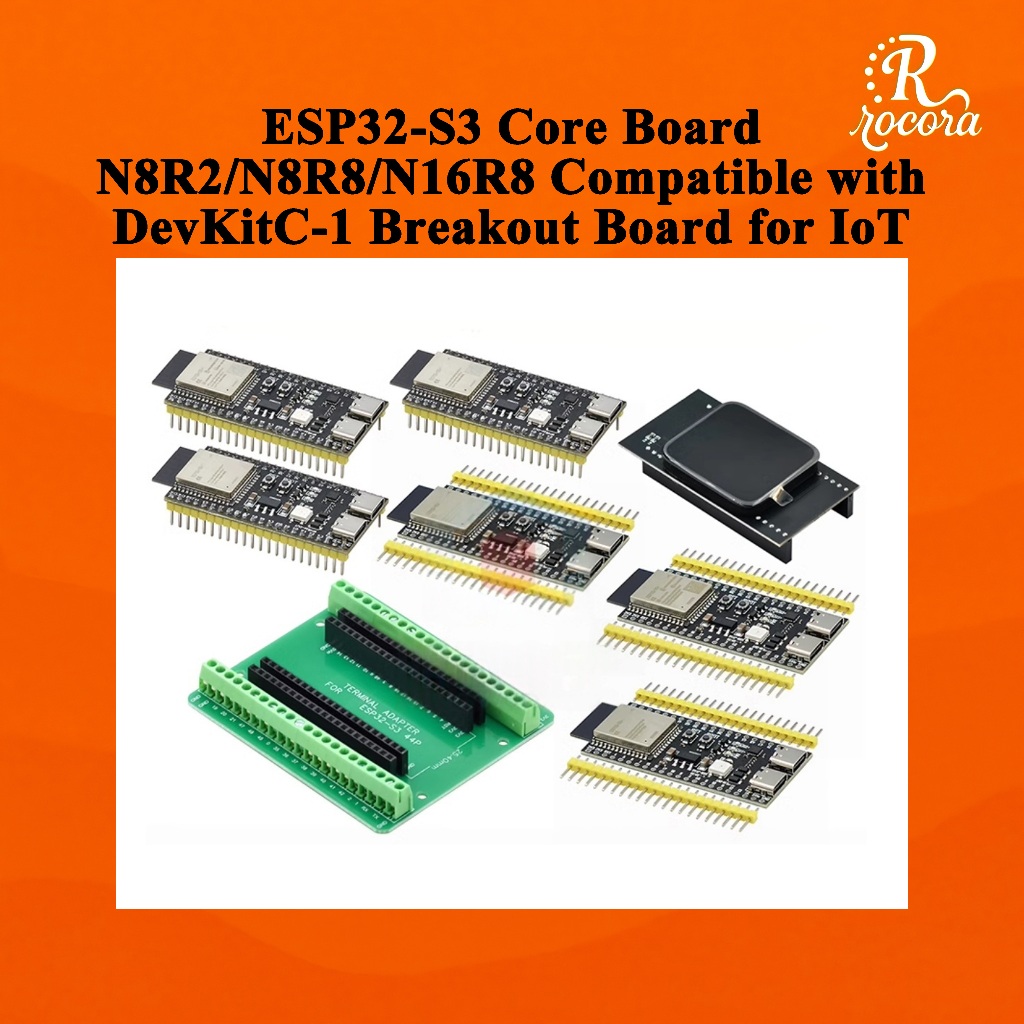 บอร์ดคอร์ ESP32-S3 N8R2/N8R8/N16R8 ใช้งานร่วมกับ DevKitC-1 พร้อมบอร์ดแยกสัญญาณ
