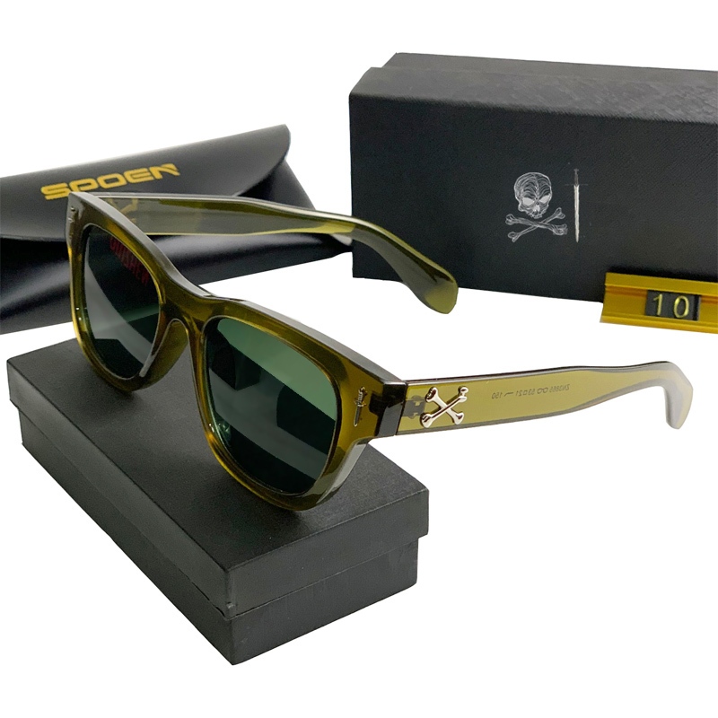 แว่นตากันแดดน้ำหนักเบาทามodeนแฟชั่น สำหรับสาวๆ ป้องกันรังสียูวี สีเขียวสดใส เหมาะสำหรับการไปชายหาด