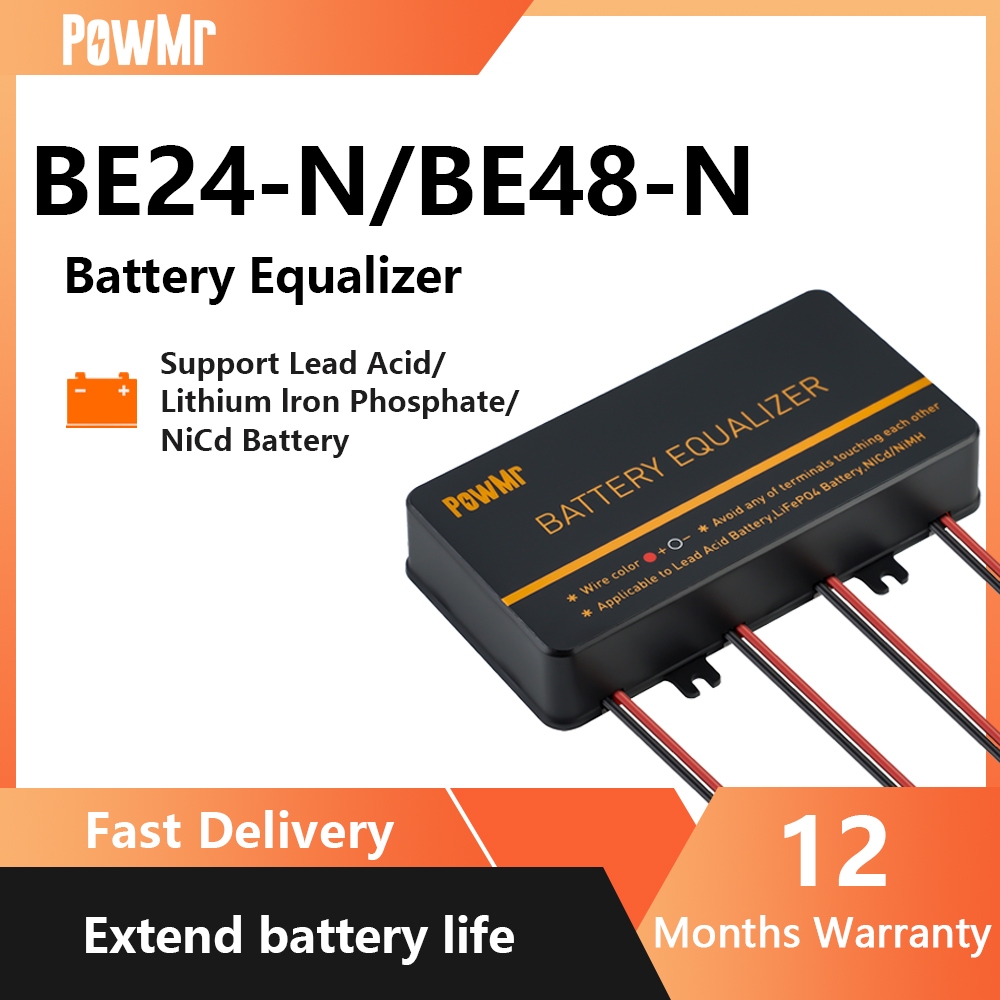 PowMr แบตเตอรี่ Equalizer สําหรับ 2 x 12V ความร้อนกรดเจล AGM-ประเภทแบตเตอรี่ระบบ N*12V แบตเตอรี่ Equalizer รักษาแบตเตอรี่ Balance