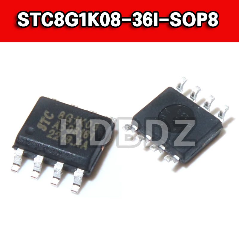 5pcs STC8G1K08-36I-SOP8 STC8G1K08-36I-DFN8 ชิปเดียวการเคลื่อนไหว IC SMD MCU