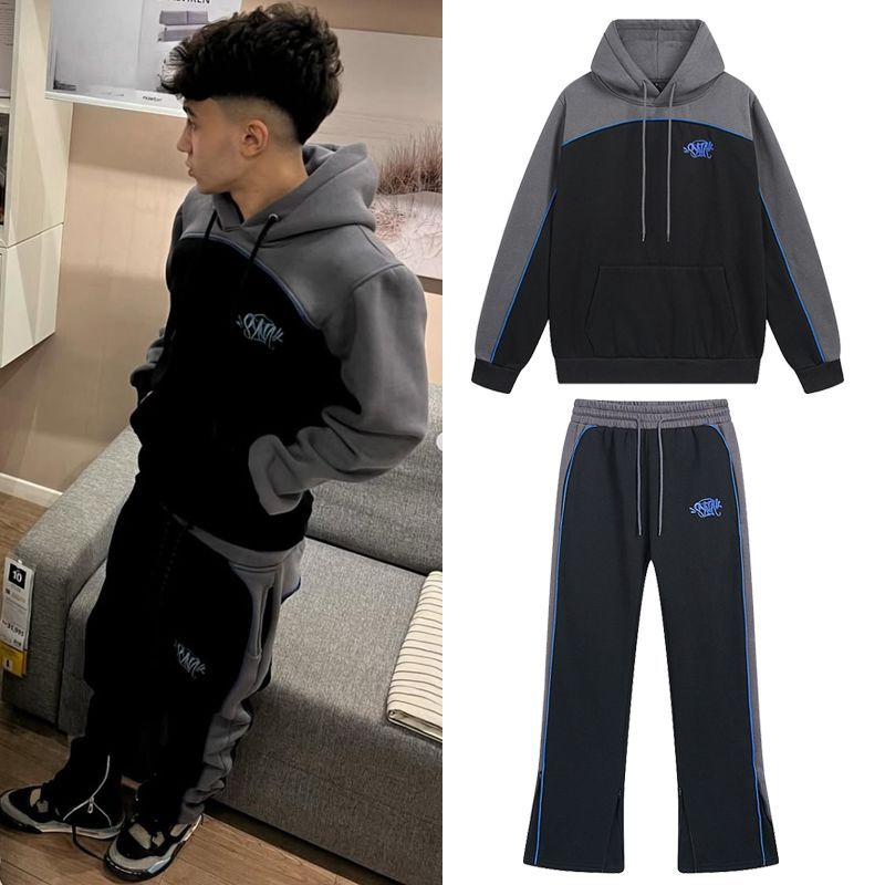 แจ็กเก็ตสไตล์อเมริกันมีฮูด ปักด้วยขนแกะ