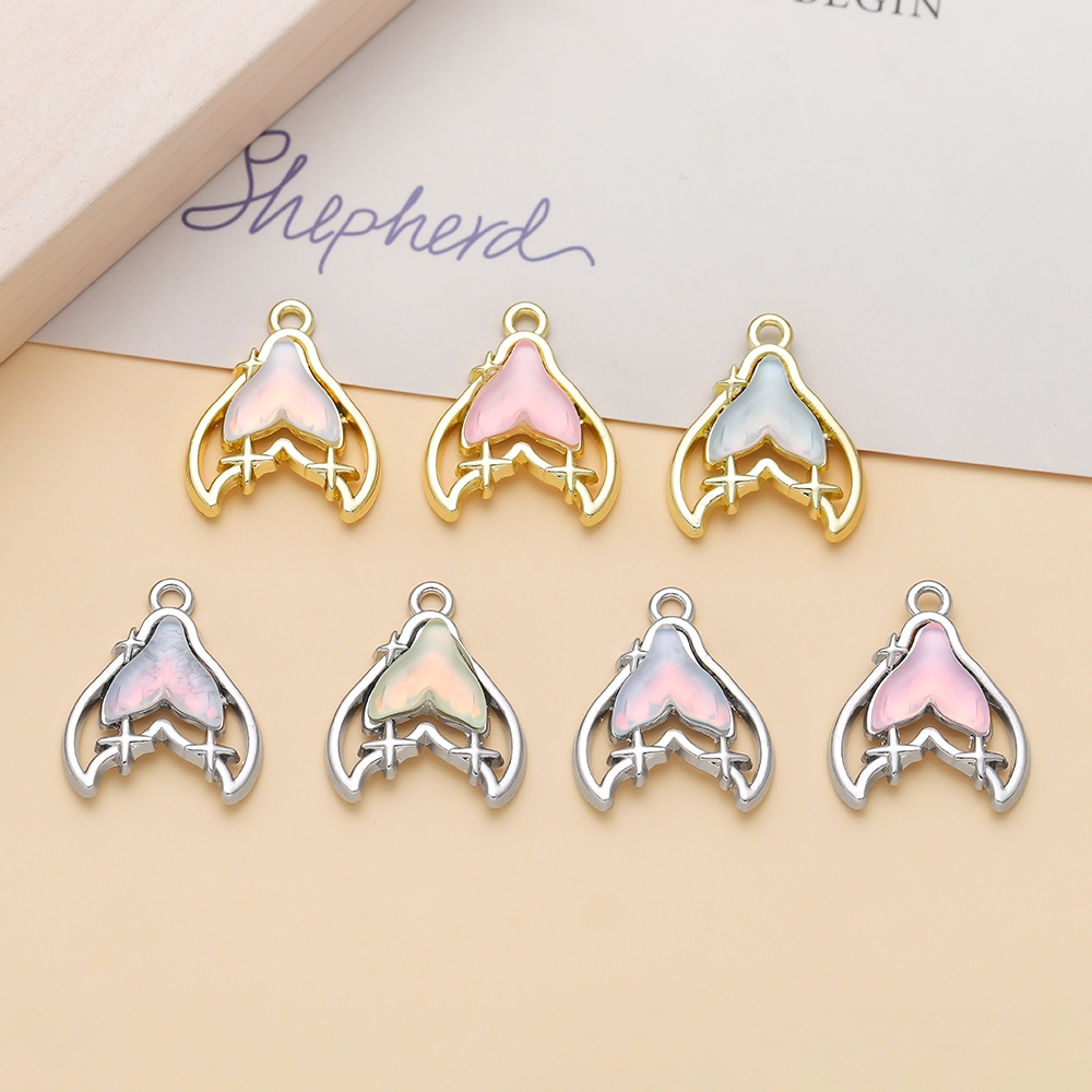 St. Kunkka 1 PC จี้ Mermaid Tail ขนาด 17*21 มม. สำหรับทำสร้อยคอและสร้อยข้อมือเอง