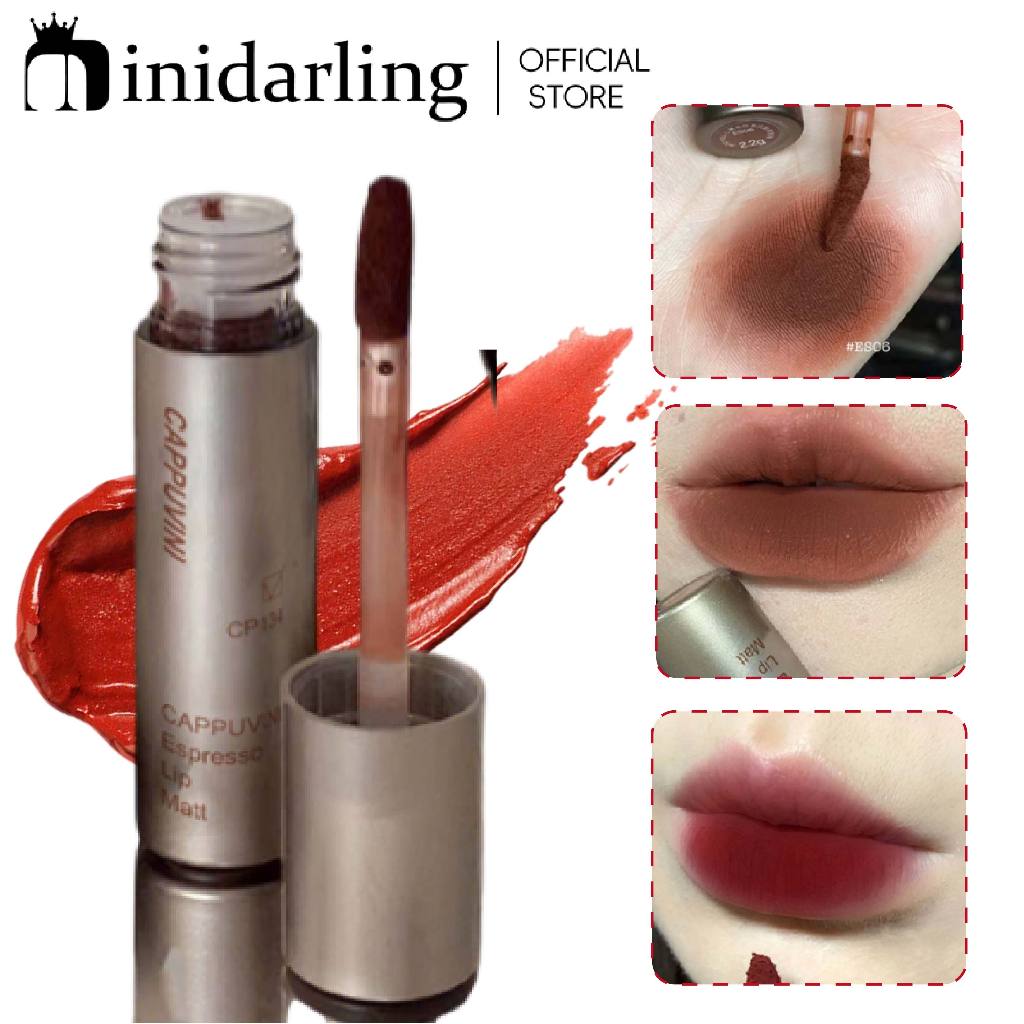 Cappuvini ลิปสติก ขายดี lipstick ราคาถูกที่สุด โทนส้มอิฐ โทนแดงก่ำ ลิปเนือแมท เครื่องสำอางราคาถูก