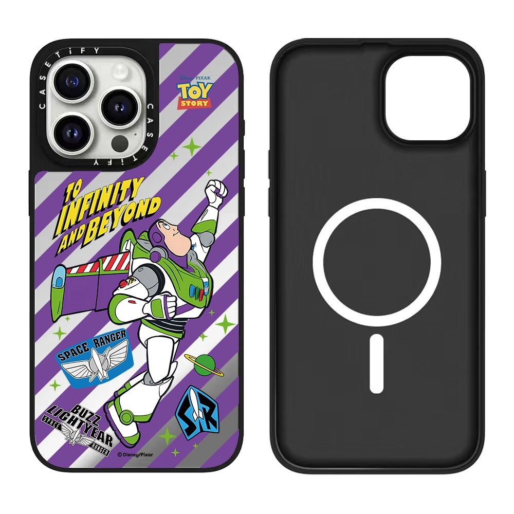 Toy Story Mirror Magnetic Phone Protective Case, Black Frame/Silver Frame Case เหมาะสําหรับ Apple 16 15 14 13 12, pro, pro max