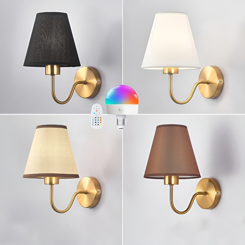 [การชาร์จไฟ] โคมไฟติดผนัง โมเดิร์น ความเรียบง่าย นอร์ดิก LED รีโมทคอนโทรล RGB ใช้สำหรับ ห้องนอน ข้างเตียง ทางเดิน บันได ห้องนั่งเล่น