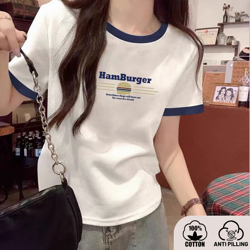 Miziqi เสื้อยืดคอกลมสีสันสดใสสำหรับฤดูร้อน ทรงหลวมๆ แขนสั้น