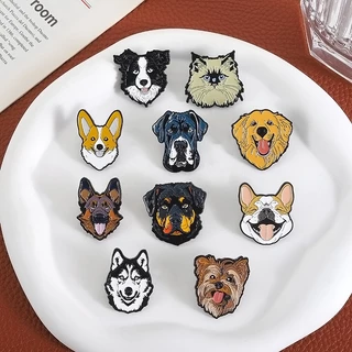 น่ารักการ์ตูนสุนัขเคลือบ Pin ไซบีเรียน Husky Corgi เข็มกลัดสัตว์เลี้ยงสัตว์ป้ายกระเป๋าเป้สะพายหลังอุปกรณ์เสริมของขวัญสําหรับเพื่อน