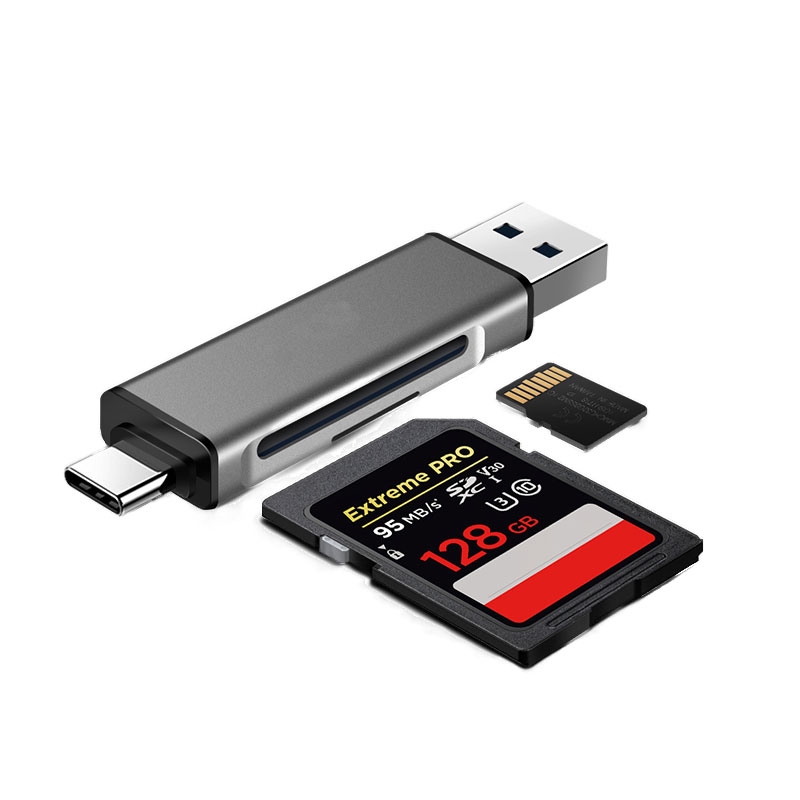 2 in 1 SD TF Card Reader USB Type C USB 3.0 OTG การ์ดหน่วยความจำ TF SD Micro SD Windows PC แล็ปท็อป
