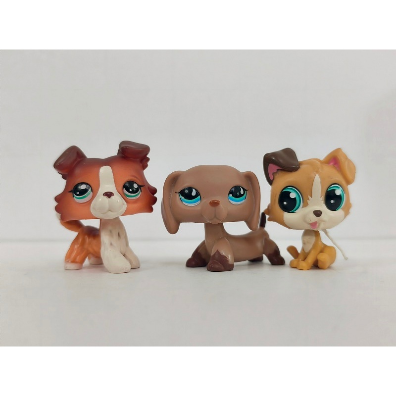 3 ชิ้น/ล็อต LPS รูปสุนัข #1542#518 Littlest Pet Shop ของเล่นเด็ก