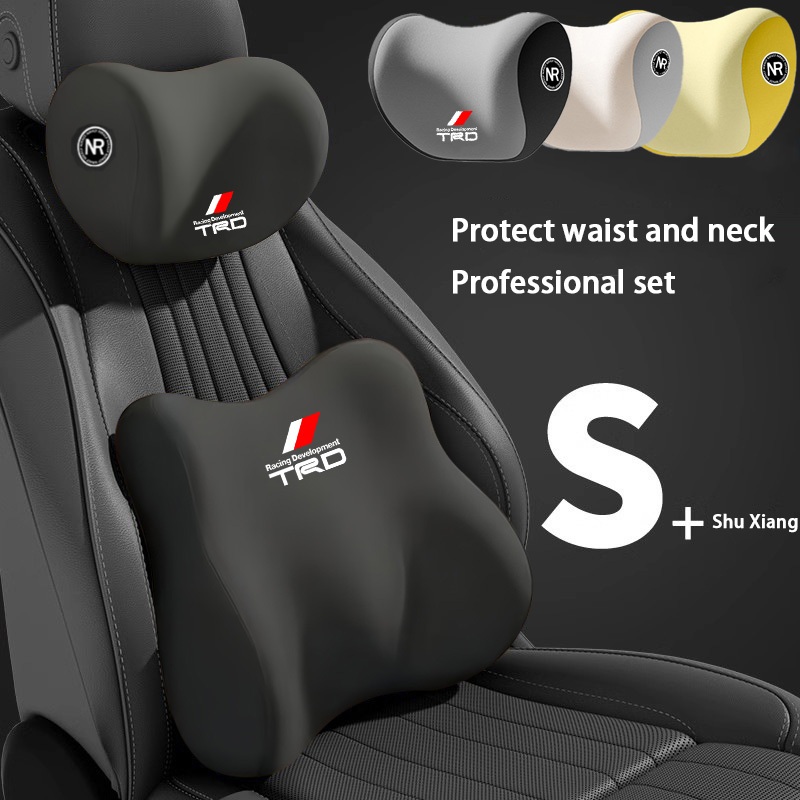 Toyota TRD โตโยต้า ตร รถเอวหมอนพนักพิงศีรษะชุดที่นั่งพนักพิงเอวสนับสนุนหมอนรองคอหมอนเอว