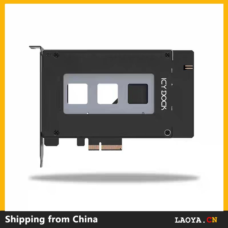 ICY DOCK U.2 / U.3 NVMe PCIe 4.0 Removable SSD (7mm) Mobile Rack Adapter Card Enclosure for PCIe Exp