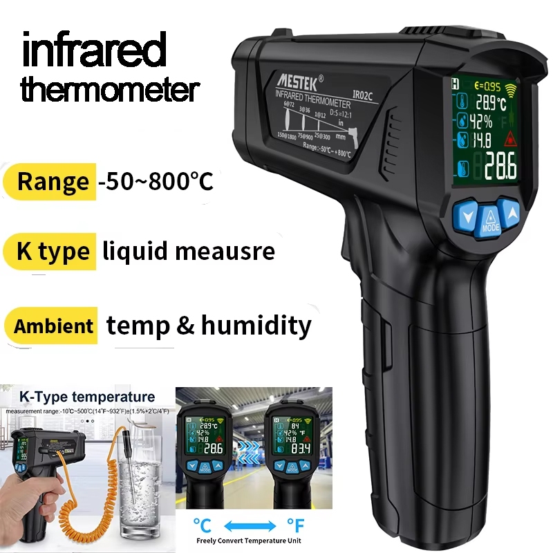 Ir02 Series เครื่องวัดอุณหภูมิอินฟราเรด IR02C พร้อมโพรบอุณหภูมิ IR02C