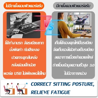 🔥รับประกัน5ปี ที่วางจอคอม เชื่อมต่อฮาร์ดดิสก์USB เมาส์ แป้นพิมพ์ ฯลฯ แท่นวางจอ รองรับหลายอุปกรณ์ ชั้นวางจอคอม ที่วางคอม