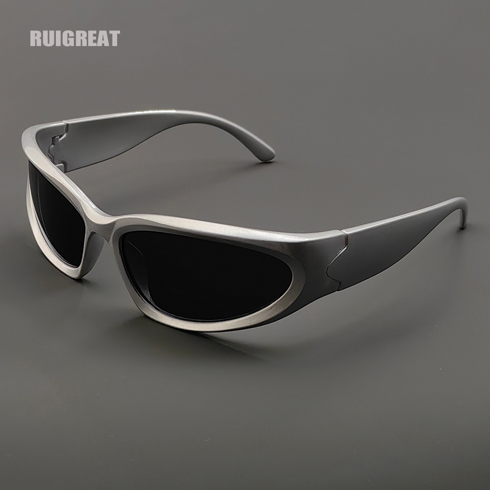 แว่นตากันแดดกีฬาสไตล์พังก์ ยูวี400 เลนส์แฟชั่นวิ่งตกปลาขี่จักรยานแว่นตาขับรถเฉดสี