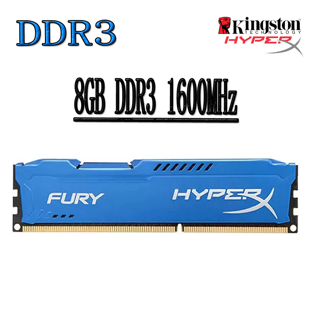 Kingston HyperX Fury DDR3 RAM 8GB DDR3 1600MHz HX316C10F/8 หน่วยความจําเดสก์ท็อปคอมพิวเตอร์ PC RAM C