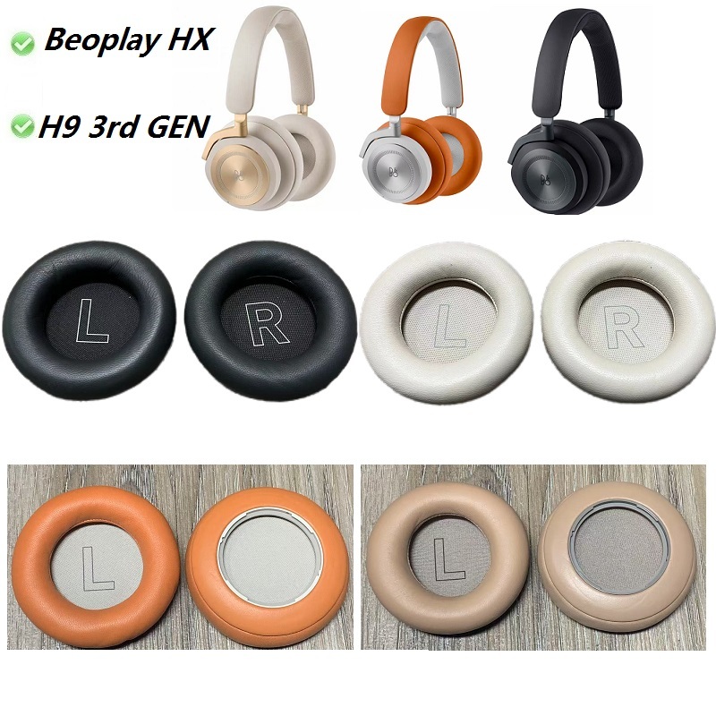 แผ่นรองหูฟังหนังแกะแท้สําหรับ Bang & Olufsen B&O Beoplay HX headphons เปลี่ยน H9 3rd GEN หมอนรองหู แ