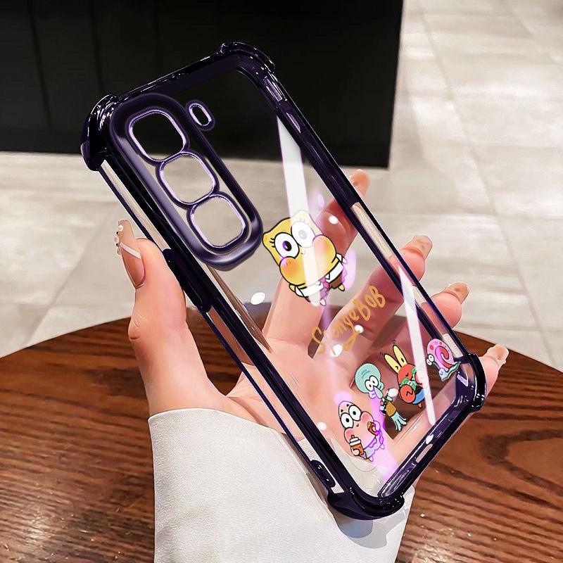 YBD Anti Fallเคสโทรศัพท์สําหรับInfinix Hot 60i Hot 70 60 Pro Plus Hot 50 60 Pro + X6726 X6728B X6885 X6886880 รูปแบบการ์ตูนป้องกันปกหลังใส