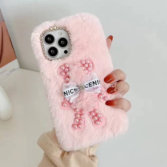 หมีเคสโทรศัพท์สําหรับOPPO A6Pro Reno 14 A5Pro A5X Reno 13F 12Pro A60 A3Pro Reno 12F 11F A79 5G A38 A18 A58 A78 5G Reno 8T Reno 7Z 8Zนุ่มปุย
