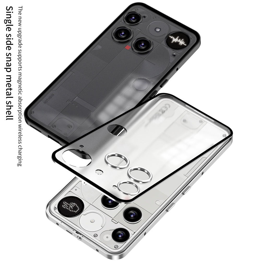 Metal Frame Matte Plastic Back Cove for Nothing Phone 3 Shockproof Protective Phone Case