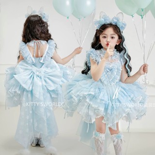 เด็ก ๆ เจ้าหญิง Aisha กระโปรงสาวแต่งตัว Pompom กระโปรงวันเกิ…