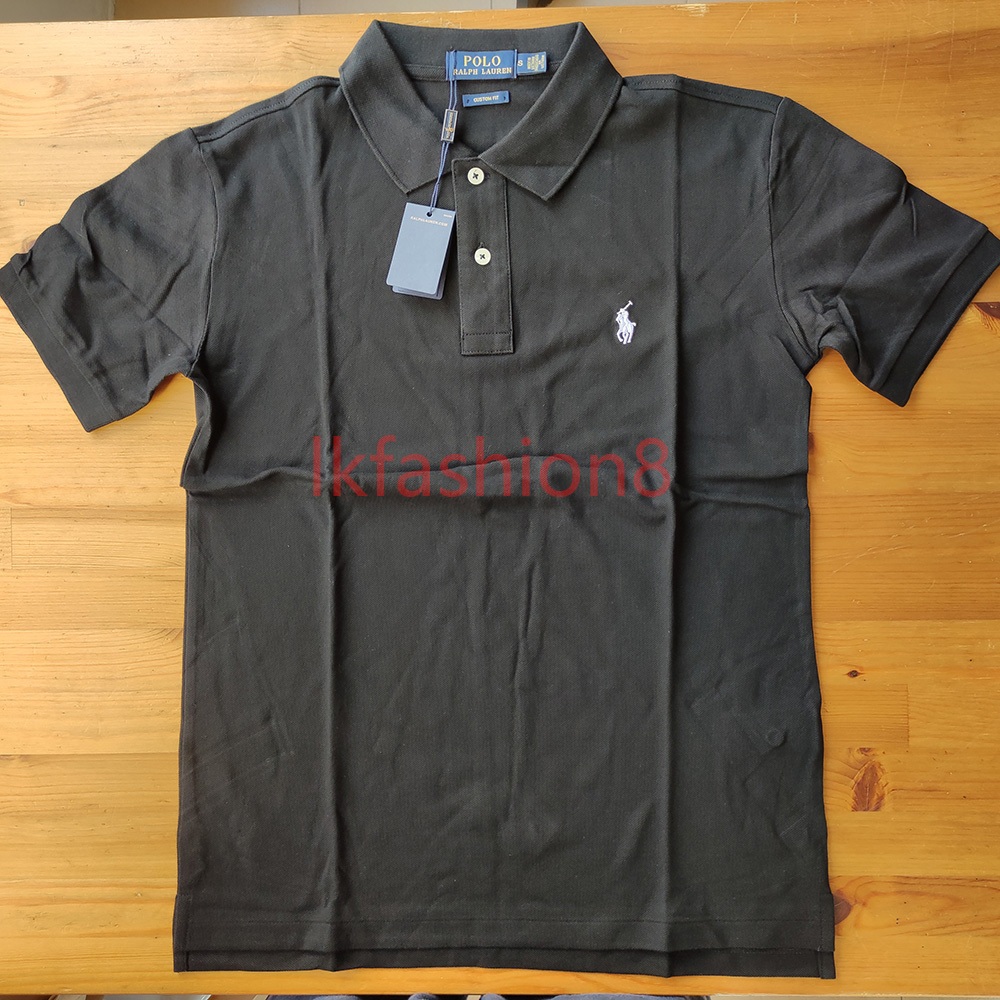 เสื้อยืดคลาสสิก RFL พิมพ์ลาย pony สีดำและขาว สำหรับของขวัญและสวมใส่แบบมีสร้อยคอดูสง่างาม