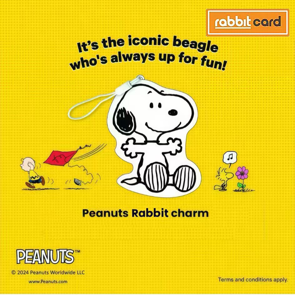 [Physical Card] Rabbit Card Snoopy บัตรแรบบิท  สำหรับบุคคลทั่วไป (Rabbit Charm)
