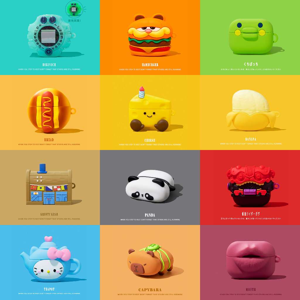 2025 เคสป้องกันซิลิโคนการ์ตูนสไตล์ใหม่เหมาะสําหรับ AirPodsPro3gen เข้ากันได้กับ AirPods4ANC AirPodsp