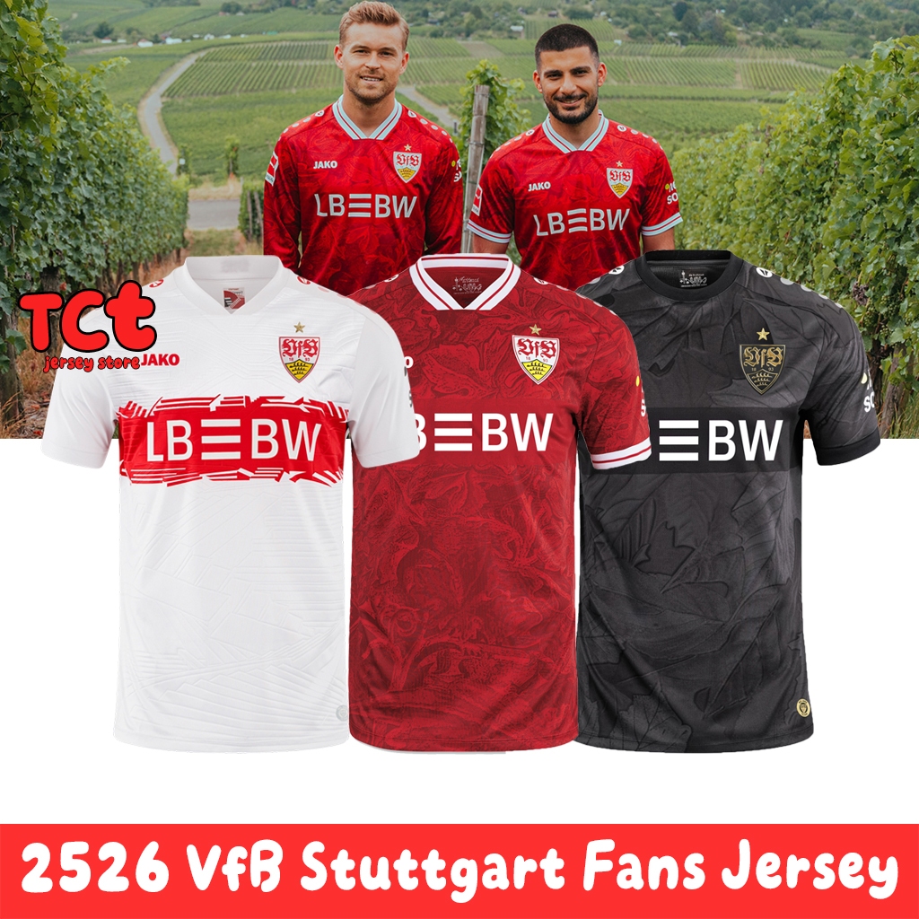 VfB Stuttgart 25/26 คุณภาพสูง แฟนรุ่น Jersey สำหรับผู้ชาย เสื้อกีฬาระดับพรีเมียม