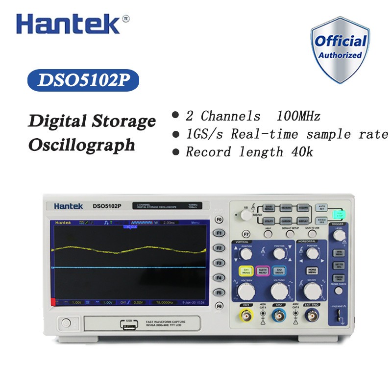 Hantek Portable Oscilloscope DSO5102P Digital Storage Oscilloscope 100M
