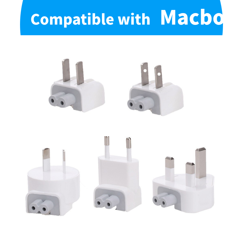 Mac ยุโรปปลั๊กอะแดปเตอร์ยุโรป Travel Mac DuckHead Power Adapter/Charger/Converter EU Wall Plug หัวเป็ดแทนที่สําหรับ A-pple McBook/Ma i-Book/i-Phone/i-Pad ฯลฯ