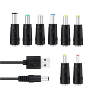สายชาร์จ DC พร้อมหัว USB 8 หัวเป็นสาย DC + 8 หัว เครื่องชาร์จทดแทนสายไฟ อะแดปเตอร์ USB เหมาะสําหรับ