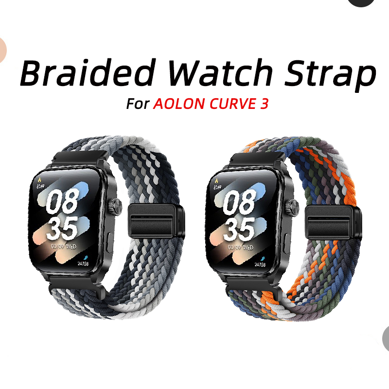สําหรับ AOLON CURVE 3 สายนาฬิกา Magnetic Snap สายไนลอน