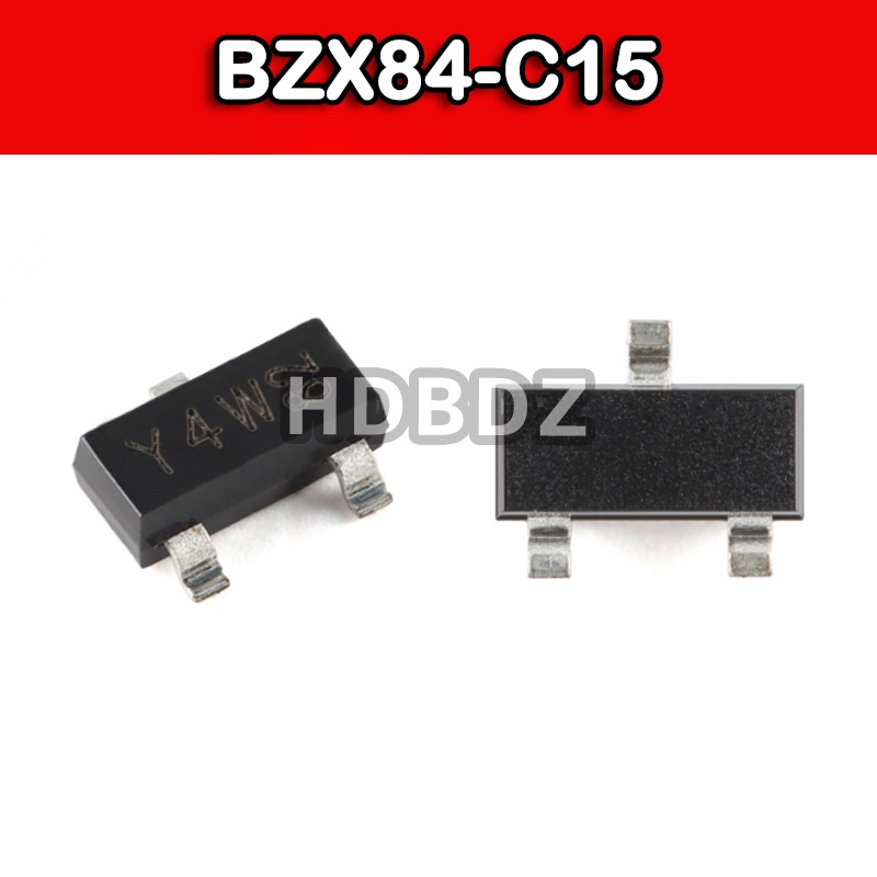 20~50PCS BZX84-C15,215 SOT-23-3 Y4* ไดโอดปรับแรงดันไฟฟ้า IC SMD